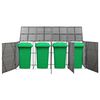 vidaXL Quadruple Wheelie Bin Shed Anthracite 305x78x120 cm Poly Rattan