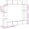 vidaXL 9 Piece TV Cabinet Set Wall-mounted Old Wood Engineered Wood