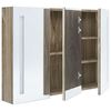 vidaXL LED Bathroom Mirror Cabinet 89x14x62 cm Oak