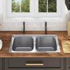vidaXL Kitchen Sink Double Basin with Strainer & Trap Stainless Steel