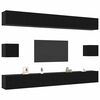 vidaXL TV Cabinet Set Wall-mounted 8 pcs Black Oak Engineered Wood