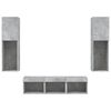 vidaXL 5 Piece TV Wall Units with LED Concrete Grey Engineered Wood