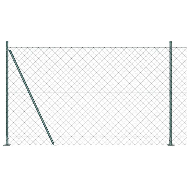 vidaXL Fence Post Green 25 x 1.4 m (60 x 60 mm mesh) Steel and PVC