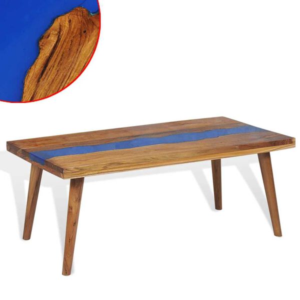 vidaXL Coffee Table Teak Resin 100x50x40 cm
