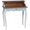 vidaXL Desk with Drawer White 80 x 40 x 92 cm Solid Mahogany Wood