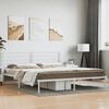 vidaXL Metal Bed Frame without Mattress with Headboard White 200x200cm