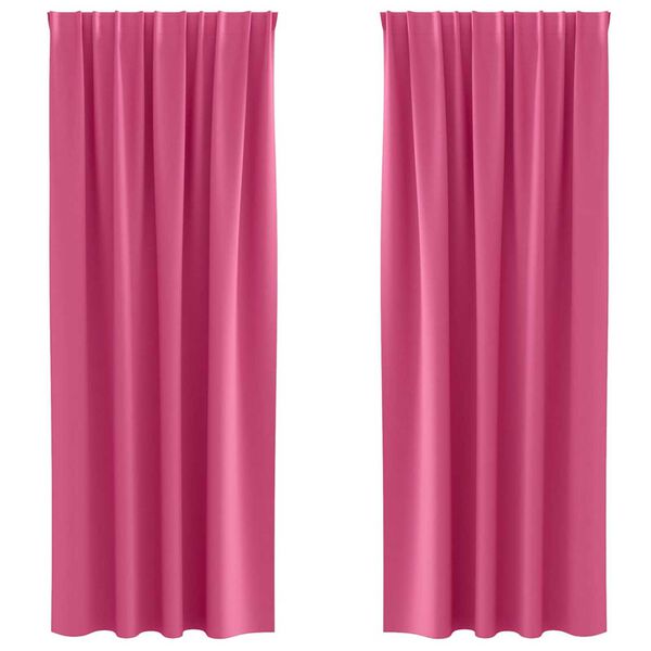 vidaXL Blackout Curtains with Rings 2 pcs Bright Pink 225 x 140 cm