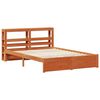 vidaXL Bed Frame with Headboard Wax Brown 150 x 200 cm Solid Pine Wood