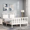 vidaXL Bed Frame without Mattress White Small Double Solid Wood Pine