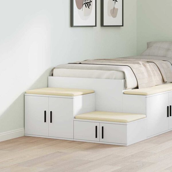 vidaXL Storage Cabinet 2 pcs White 127 x 41 x 40 cm Engineered Wood