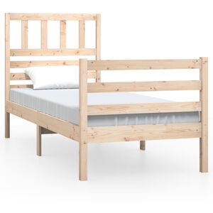 vidaXL Bed Frame without Mattress 75x190 cm Small Single Small Single Solid Wood