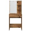 vidaXL Dressing Table Set with LED Old Wood Engineered Wood