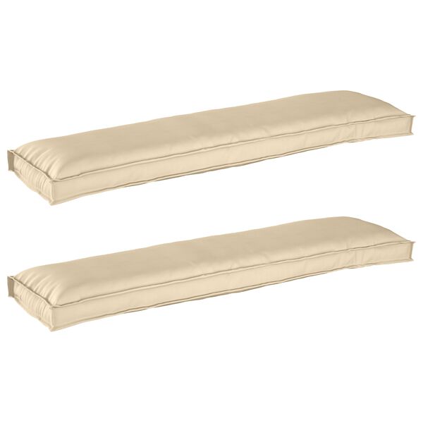 vidaXL Pallet Cushion Set 2 pcs Beige 150 x 40 x 8 cm Oxford Fbric