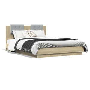 vidaXL Bed Frame without Mattress Sonoma Oak 150x200 cm King Size