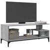 vidaXL TV Cabinet Grey Sonoma 102x40x41 cm Engineered Wood and Powder-coated Steel