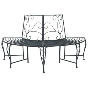 vidaXL Tree Bench 4-Seater 160 x 80 x 89 cm Steel Silver Grey