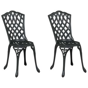 vidaXL Garden Chair 2 pcs Black 39 x 40 x 87cm Aluminium