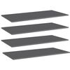 vidaXL Bookshelf Boards 4 pcs High Gloss Grey 80x20x1.5 cm Engineered Wood