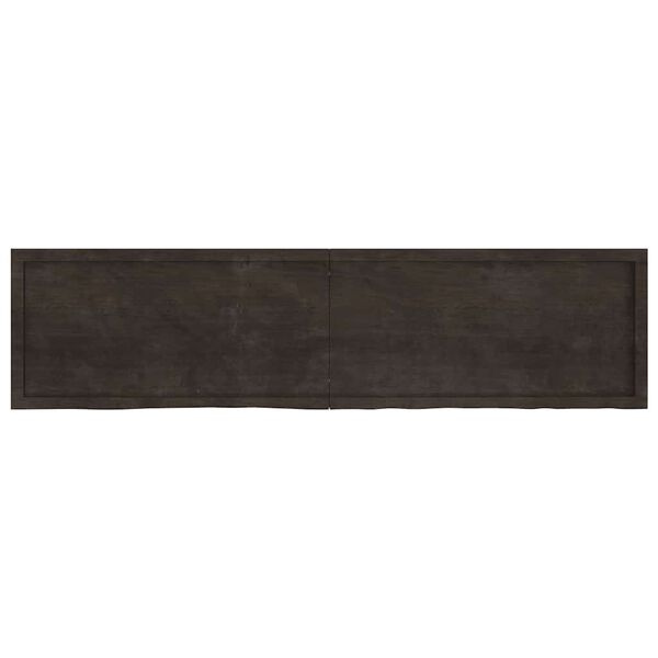 vidaXL Wall Shelf Dark Brown 200x50x(2-6) cm Treated Solid Wood Oak
