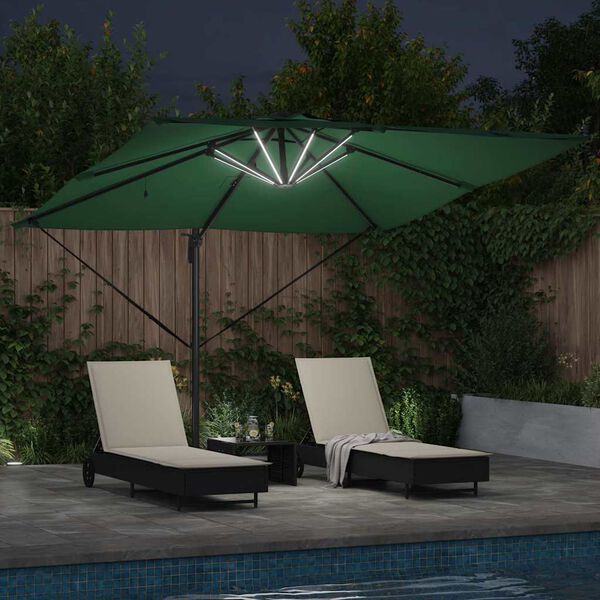 vidaXL Parasol Green 286 x 285 x 270 cm Aluminium