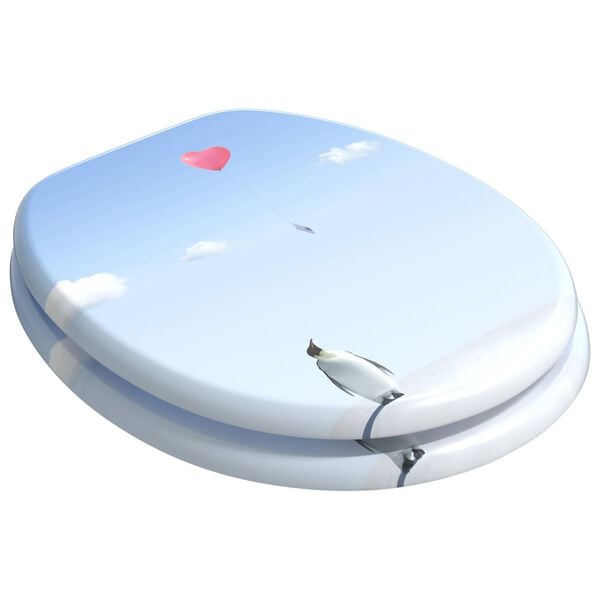 vidaXL Toilet Seat Blue 44 x 38 cm MDF board