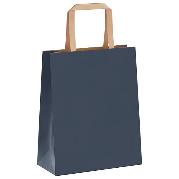 vidaXL Paper Bags 50 pcs with Handles Blue 18x8x22 cm