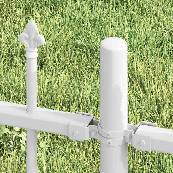 vidaXL Garden Fence White 240 x 140 cm Powder-coated steel