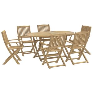 vidaXL 7 Piece Garden Dining Set Solid Wood Acacia