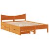 vidaXL Bed Frame with Drawers Wax Brown 150x200 cm Solid Wood Pine