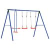vidaXL Outdoor Swing Set with 4 Seats Multicolour Steel and PE