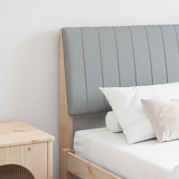 vidaXL Upholstered Headboard Light Grey 180 cm Solid Pine Wood