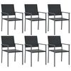 vidaXL Garden Chairs 6 pcs Black 54x62.5x89 cm Poly Rattan