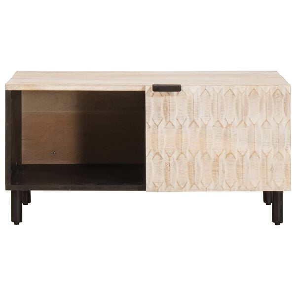 vidaXL Coffee Table White 80 x 50 x 40 cm Solid Mango Wood