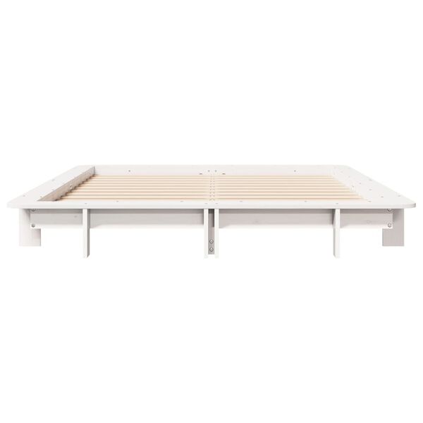 vidaXL Bed Frame without Mattress White 140x190 cm Solid Wood Pine