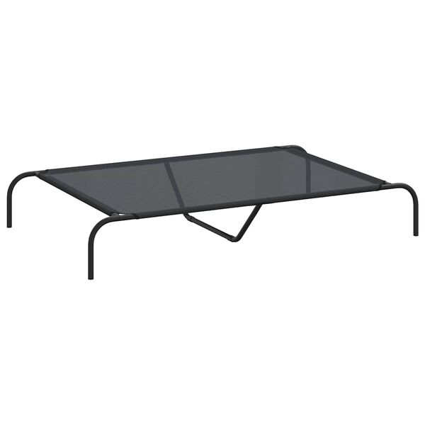 vidaXL Elevated Dog Bed Black 130x80x20 cm Textilene and Steel