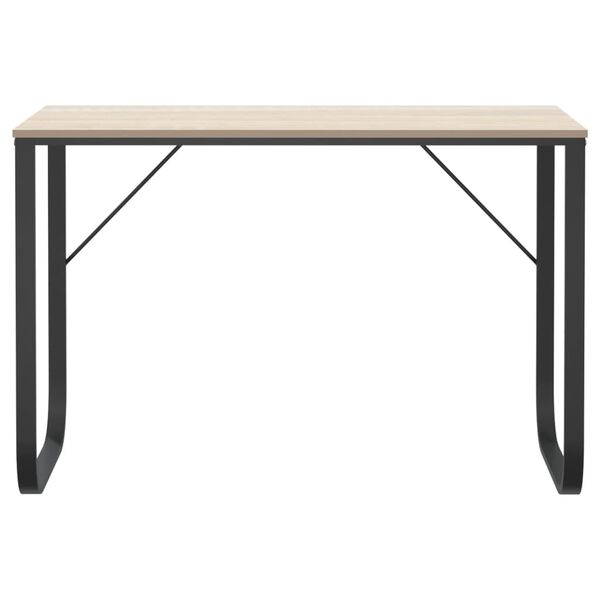vidaXL Computer Desk Black and Oak 110x60x73 cm Engineered Wood