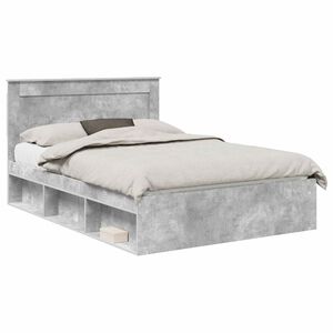 vidaXL Bed Frame Plain Concerte Grey 150 x 200 cm Solid Pine Wood