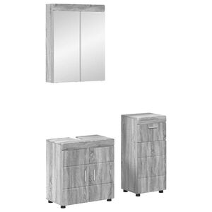 vidaXL Bathroom Furniture Set TULUM 3 pcs Grey Sonoma 60 x 34 x 63 cm