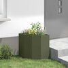 vidaXL Corner Planter Olive green 45 x 45 x 50 cm Steel