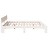 vidaXL Bed Frame with Headboard White 200 x 200 cm Solid Pine Wood