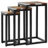 vidaXL Nesting Tables 3 pcs Solid Teak Wood and Polyresin