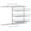 vidaXL 3-Tier Pull-out Kitchen Wire Basket Silver 47x35x56 cm