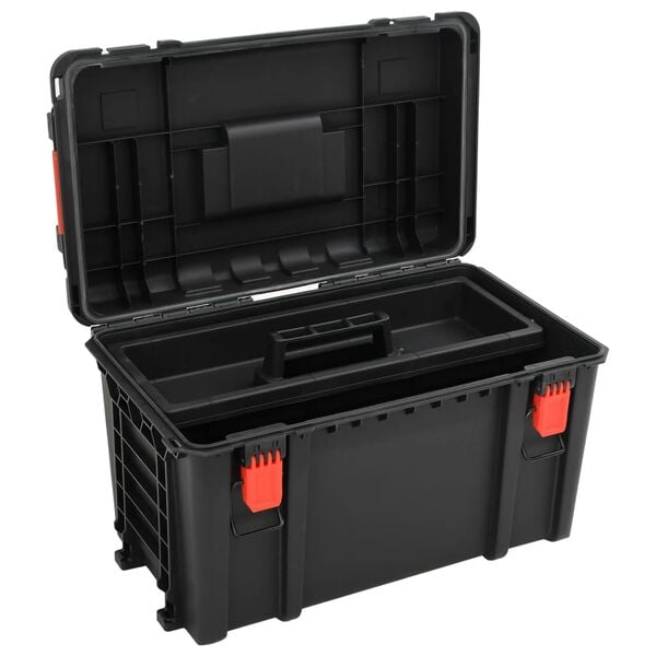 vidaXL Portable Flight Case Black 57x35x32.5 cm PP