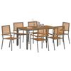 vidaXL Garden Dining Set 7 pcs Grey and Brown Poly Rattan