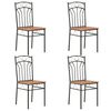 vidaXL Dining Chair | Set of 4 | Brown and black | MDF and Steel | Standard