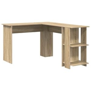 vidaXL Corner Desk with Storage Sonoma oak 140 x 113.5 x 75 cm