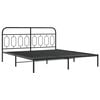 vidaXL Metal Bed Frame without Mattress with Headboard Black 180x200cm