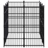 vidaXL Outdoor Dog Kennel Steel 5.53 m²