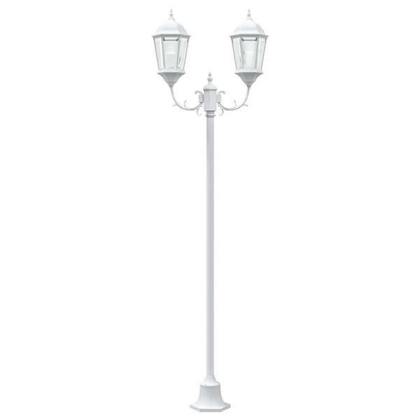 vidaXL Garden Light Post White Aluminium and Glass