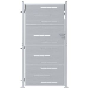vidaXL Garden Gate 85 x 174 cm Stainless Steel Silver Lockable